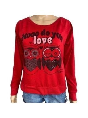 HOOO do you Love owls fifth sun t-shirt long sleeve size medium